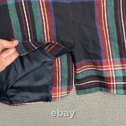 Vintage Polo Ralph Lauren Blazer Jacket Mens 40 Multicolor Plaid Linen Preppy