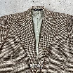 Vintage Polo Ralph Lauren Blazer Men's 46L 3/2 Roll Wool Houndstooth USA R4