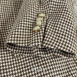Vintage Polo Ralph Lauren Blazer Men's 46L 3/2 Roll Wool Houndstooth USA R4