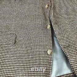 Vintage Polo Ralph Lauren Blazer Men's 46L 3/2 Roll Wool Houndstooth USA R4