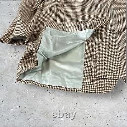 Vintage Polo Ralph Lauren Blazer Men's 46L 3/2 Roll Wool Houndstooth USA R4