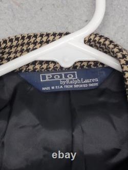 Vintage Polo Ralph Lauren Blazer Mens 44R (46 Chest) Wool Tweed Houndstooth