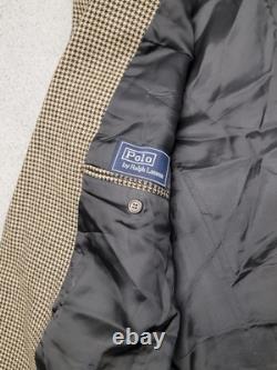 Vintage Polo Ralph Lauren Blazer Mens 44R (46 Chest) Wool Tweed Houndstooth
