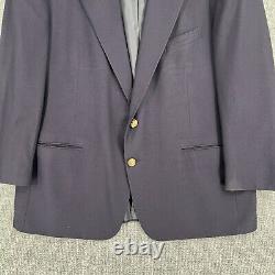 Vintage Polo Ralph Lauren Blazer Mens 46R Navy Gold Button Wool Jacket USA