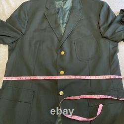 Vintage Polo Ralph Lauren Blazer Mens 50L Green Gold Button Equestrian Italy