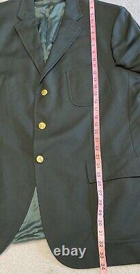 Vintage Polo Ralph Lauren Blazer Mens 50L Green Gold Button Equestrian Italy