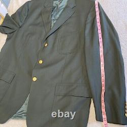 Vintage Polo Ralph Lauren Blazer Mens 50L Green Gold Button Equestrian Italy
