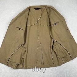 Vintage Polo Ralph Lauren Blazer Mens Large Beige Herringbone Sports Coat Jacket