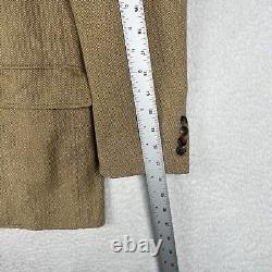 Vintage Polo Ralph Lauren Blazer Mens Large Beige Herringbone Sports Coat Jacket