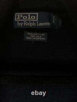 Vintage Polo Ralph Lauren Blazer Sport Coat Mens Medium Knit Blue