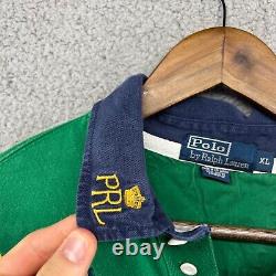 Vintage Polo Ralph Lauren Bleecker Challenge Shirt Adult XL Green 90s Pony Men's