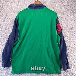 Vintage Polo Ralph Lauren Bleecker Challenge Shirt Adult XL Green 90s Pony Men's