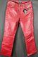 Vintage Polo Ralph Lauren Blood Red Leather Trucker Rockstar Pants- 10- Rare