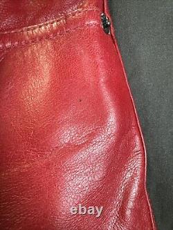 Vintage Polo Ralph Lauren Blood Red Leather Trucker Rockstar Pants- 10- Rare