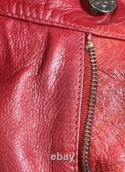 Vintage Polo Ralph Lauren Blood Red Leather Trucker Rockstar Pants- 10- Rare