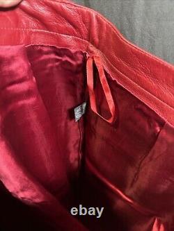 Vintage Polo Ralph Lauren Blood Red Leather Trucker Rockstar Pants- 10- Rare