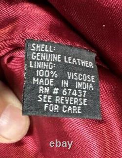Vintage Polo Ralph Lauren Blood Red Leather Trucker Rockstar Pants- 10- Rare