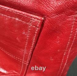 Vintage Polo Ralph Lauren Blood Red Leather Trucker Rockstar Pants- 10- Rare