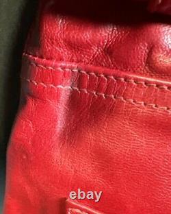 Vintage Polo Ralph Lauren Blood Red Leather Trucker Rockstar Pants- 10- Rare