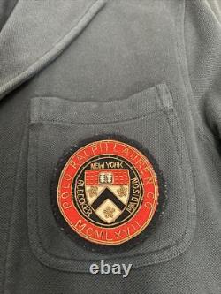 Vintage Polo Ralph Lauren Blue Blazer Madison Bleecker Crest Mens Sz L Rare