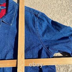 Vintage Polo Ralph Lauren Blue Denim Harrington Jacket insulated Sz XXL