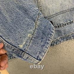 Vintage Polo Ralph Lauren Blue Denim Jacket Corduroy Collar Large Light Wash
