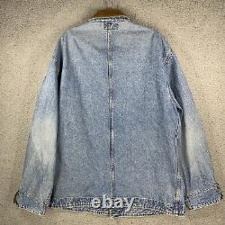 Vintage Polo Ralph Lauren Blue Denim Jacket Corduroy Collar Large Light Wash