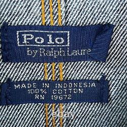 Vintage Polo Ralph Lauren Blue Denim Trucker Jacket Size L