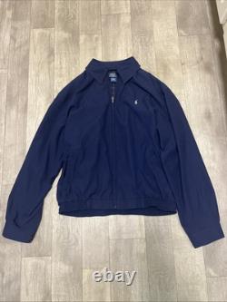 Vintage Polo Ralph Lauren Bomber Jacket Blue Full Zip Size M 90s Style