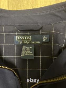 Vintage Polo Ralph Lauren Bomber Jacket Blue Full Zip Size M 90s Style