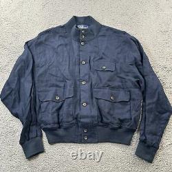 Vintage Polo Ralph Lauren Bomber Jacket Men XL Linen Utility Pocket Military