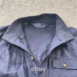 Vintage Polo Ralph Lauren Bomber Jacket Men XL Linen Utility Pocket Military