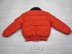 Vintage Polo Ralph Lauren Bomber Jacket Men's (M) Orange Down Fur Collar Y2K