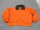 Vintage Polo Ralph Lauren Bomber Jacket Men's Xl Orange Down Insulated Shearling