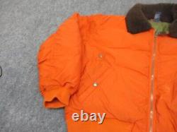 Vintage Polo Ralph Lauren Bomber Jacket Men's XL Orange Down Insulated Shearling