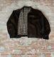 Vintage Polo Ralph Lauren Brown Leather Zip Up Jacket Flannel Lined Sz Xlarge