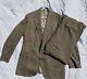 Vintage Polo Ralph Lauren Brown Tweed Herringbone Two Piece Suit Mens 43l