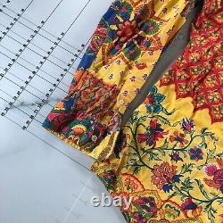 Vintage Polo Ralph Lauren Button Down Shirt Mens 2XL Yellow Blue Green Boho