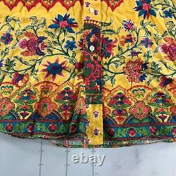 Vintage Polo Ralph Lauren Button Down Shirt Mens 2XL Yellow Blue Green Boho