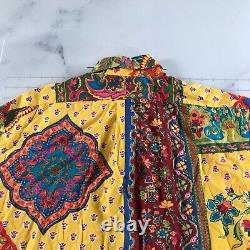 Vintage Polo Ralph Lauren Button Down Shirt Mens 2XL Yellow Blue Green Boho