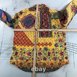 Vintage Polo Ralph Lauren Button Down Shirt Mens 2XL Yellow Blue Green Boho