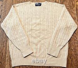 Vintage Polo Ralph Lauren Cable Knit Sweater 100% Cashmere Mens XL Ivory