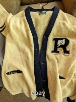 Vintage Polo Ralph Lauren Cardigan Jacket R Pwing Patch Knit Men's Xl 90s