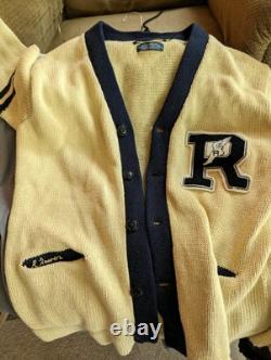 Vintage Polo Ralph Lauren Cardigan Jacket R Pwing Patch Knit Men's Xl 90s