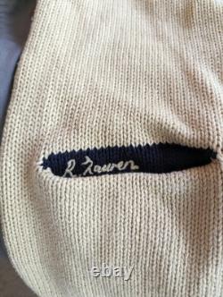 Vintage Polo Ralph Lauren Cardigan Jacket R Pwing Patch Knit Men's Xl 90s