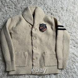 Vintage Polo Ralph Lauren Cardigan Sweater Mens Medium Mt Whitney USA 100% Wool