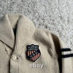 Vintage Polo Ralph Lauren Cardigan Sweater Mens Medium Mt Whitney USA 100% Wool