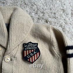 Vintage Polo Ralph Lauren Cardigan Sweater Mens Medium Mt Whitney USA 100% Wool