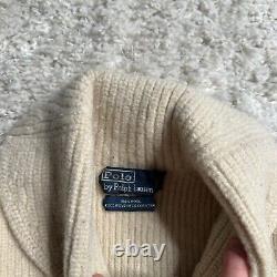 Vintage Polo Ralph Lauren Cardigan Sweater Mens Medium Mt Whitney USA 100% Wool