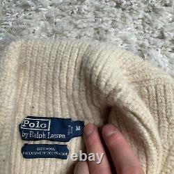 Vintage Polo Ralph Lauren Cardigan Sweater Mens Medium Mt Whitney USA 100% Wool